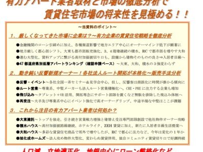 ’19 アパート業界の競争力分析