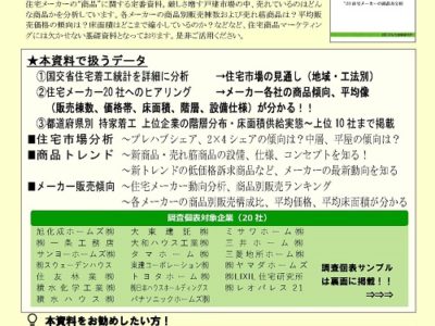 ’20 住宅メーカーの商品力分析