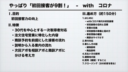 やっぱり初回接客が9割！withコロナ セミナー