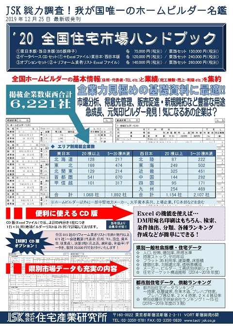 20全国住宅市場ハンドブックご案内