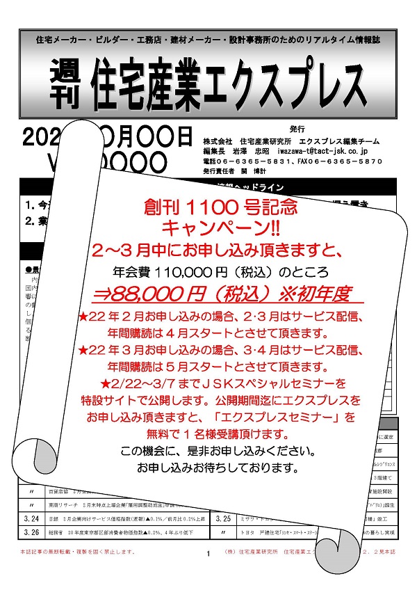 創刊1100号記念キャンペーン